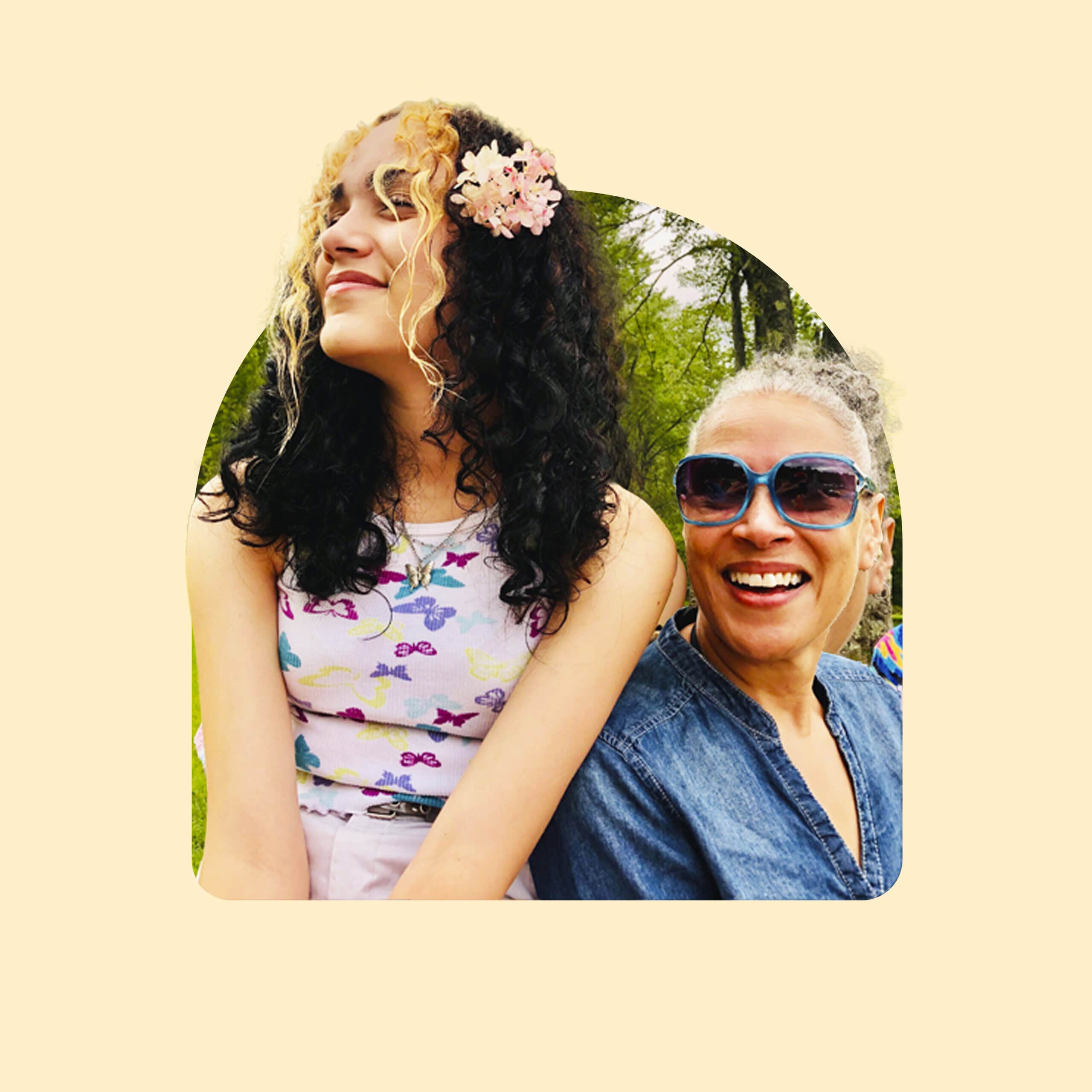 Design element featuring Trae Bodge and daughter