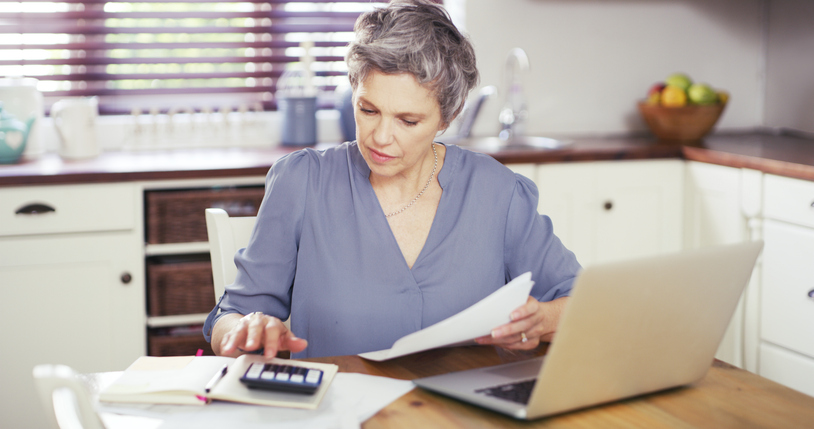 A taxpayer filing her taxes.